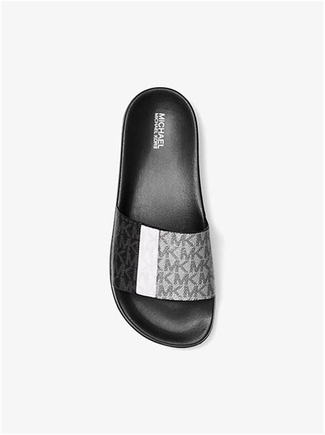 michael kors ayla color-block logo slide|Michael michael kors ayla slide + FREE SHIPPING .